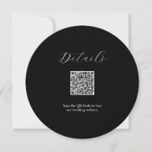 Details QR code Kaart Zwart-wit bruiloft