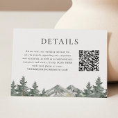 Details QR Code Mountain Pine Tree Weddenschap Informatiekaartje