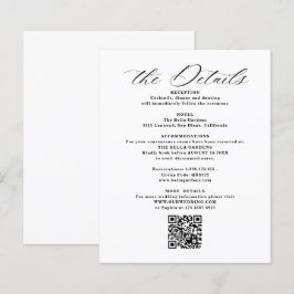 Details & QR Code Wedding Enclosure Cards