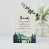 Details Rustic Mountain Wedding Guest Informatiekaartje (Staand voorkant)