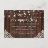 Details Rustic Wood en String Lights Wedding Informatiekaartje (Voorkant)