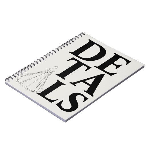 "DETAILS" Typography | Modern & Confident Wedding Notitieboek (Linkerzijde)