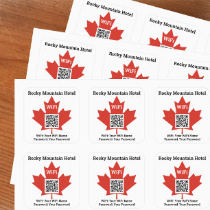 Details van Canadian Hotel WiFi Plus QR-code Vierkante Sticker