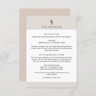 Details van CARMEN Passport Style Monogram Weddens Kaart