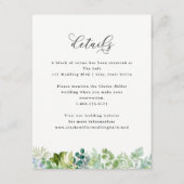 Details van de bruiloft-Waterverf Greenery en de V Informatiekaartje (Voorkant)