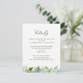 Details van de bruiloft-Waterverf Greenery en de V Informatiekaartje (Staand voorkant)