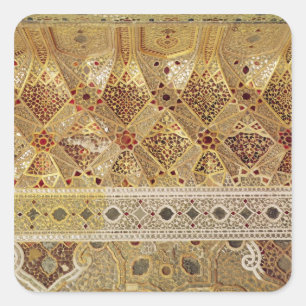 Details van de galerij van spiegels vierkante sticker