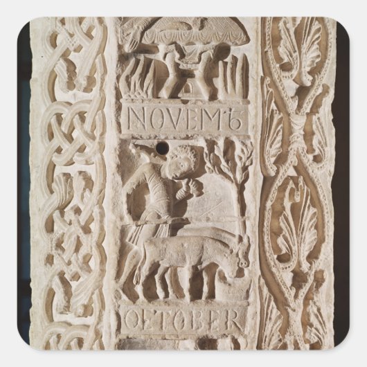 Details van een staander vierkante sticker (Voorkant)