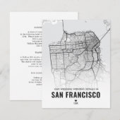 Details van het huwelijksweekend in San Francisco Informatiekaartje (Voorkant / Achterkant)