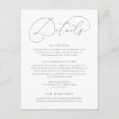 Details van het mosterdblauw Modern minimalistisch Informatiekaartje (Voorkant)