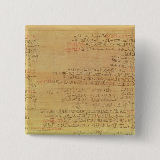 Details van het Rijnmathematisch papyrus Vierkante Button 5,1 Cm (Voorkant)