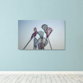 Details van Lacrosse game Canvas Afdruk (Insitu (Houten vloer))