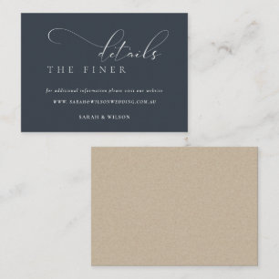 Details van Simple Script Black Navy Weduwen Websi Informatiekaartje