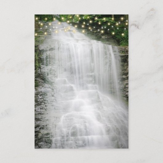 Details waterfall String Lights Rustic Wedding Informatiekaartje (Achterkant)