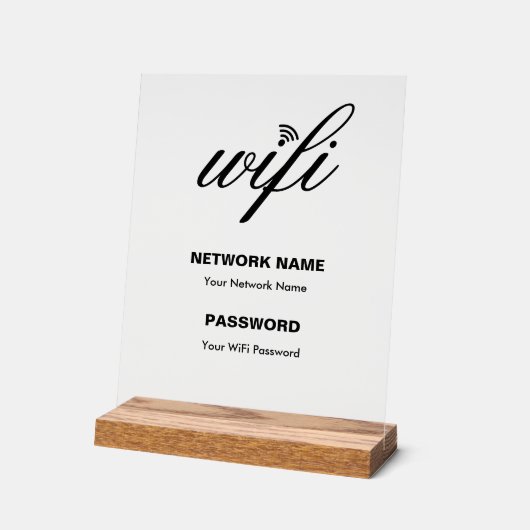 Détails Wi-Fi personnalisés et mot de passe blanc (Angle)