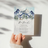 Details winterbosbruiloft informatiekaartje