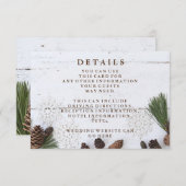 Details winterPinecone en Snowflakes Weddenschap Informatiekaartje (Voorkant / Achterkant)