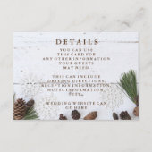 Details winterPinecone en Snowflakes Weddenschap Informatiekaartje (Voorkant)