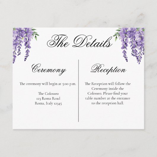 Details Wisteria-behuizing Kaart (Voorkant)