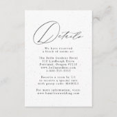 Details witte en zwarte bruiloft informatiekaartje (Voorkant)