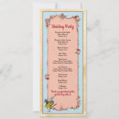 Details Wonderland Rabbit Floral Wedding Programme Kaart (Achterkant)