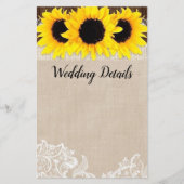 Details zonnebloem Kaart (Voorkant)