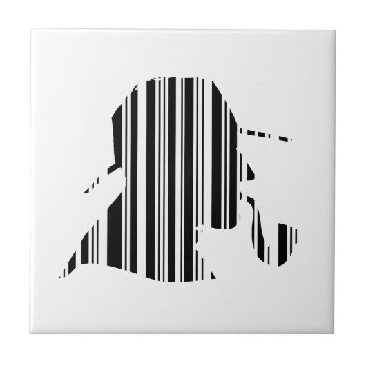 DETECTIVE BAR CODE Pipet Smoking Barcode Patroon Tegeltje (Voorkant)