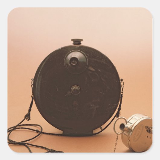 Detective camera's vierkante sticker (Voorkant)