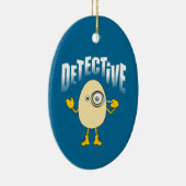 Detective Egghead Text Keramisch Ornament (Rechts)