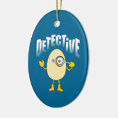 Detective Egghead Text Keramisch Ornament (Links)