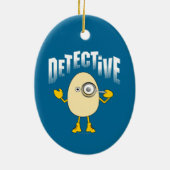 Detective Egghead Text Keramisch Ornament (Achterkant)