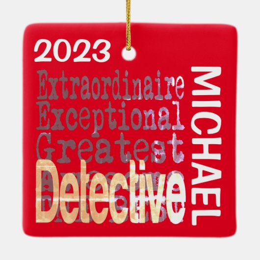 Detective Extraordinaire CUSTOM Keramisch Ornament (Achterkant)