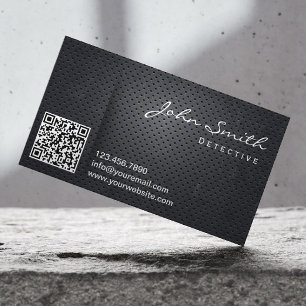 Detective Grunge Black Metal QR Code Visitekaartje