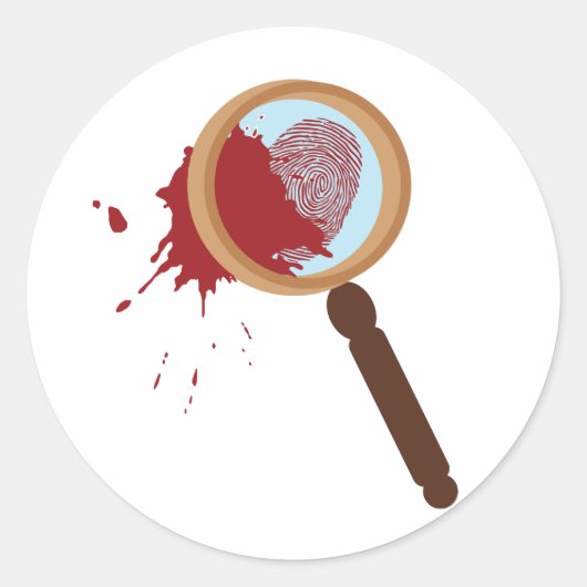 Detective Magnifying Glass Ronde Sticker (Voorkant)