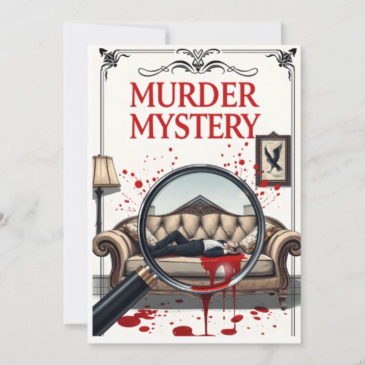 Detective Murder Mystery Invitation DIY Kaart (Voorkant)