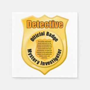 Detective Official Badge Mystery Investigator Servetten