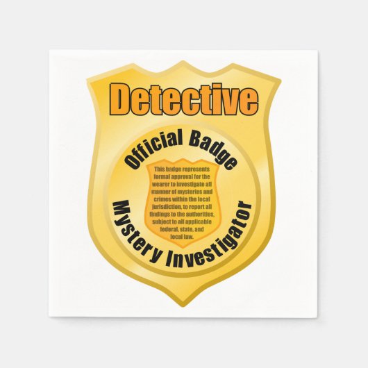 Detective Official Badge Mystery Investigator Servetten (Voorkant)