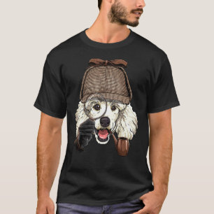 Detective poedel spionage onderzoeker puppy huisdi t-shirt