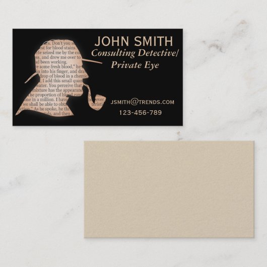 Detective Private Eye professional Visitekaartje (Voorkant / Achterkant)