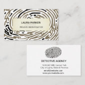 Detective Private Investigator Finger Print Secure Visitekaartje (Voorkant / Achterkant)