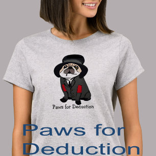Detective Sherlock Pug Hond Liefhebber Zwerver T-shirt