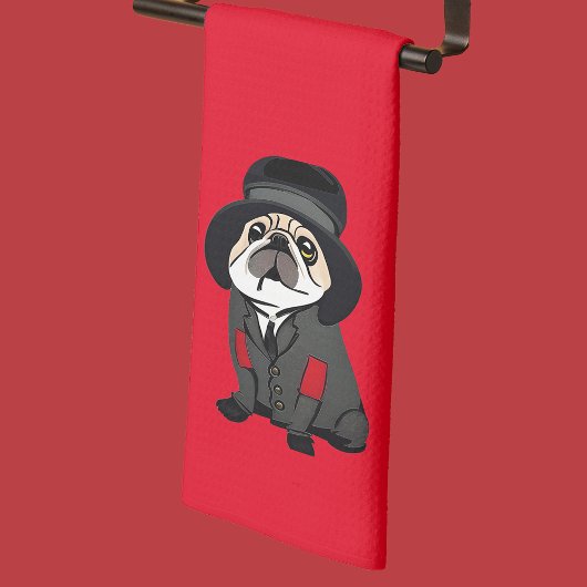 Detective Sherlock Pug Theedoek