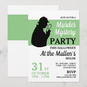 Detective Silhouette, moordmysterie Halloween Kaart