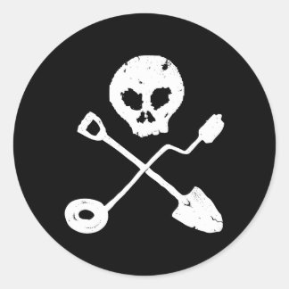 Detectorist Skull - Sondengänger Schädel Ronde Sticker