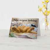 Détendez sur votre carte de voeux paresseuse de (Fleur jaune)