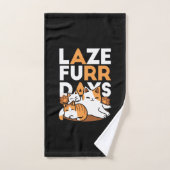 Détendez-vous Art Chat - 'Laze Furr Days' pour les (Serviette à main)