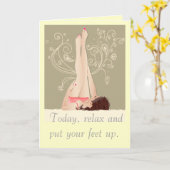 Détendez-vous sur votre carte femme anniversaire (Fleur jaune)