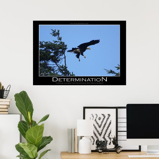 DÉTERMINATION ~ Affiche motivationnelle (Bureau à domicile)