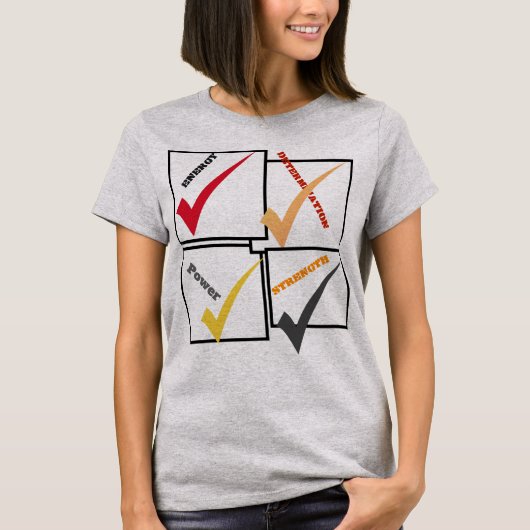Détermination de Puissance Force Énergie T-Shirt T (Devant)