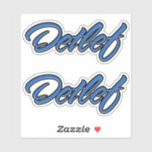 Detlef Nom autocollant Stickerset bleu (Feuille)